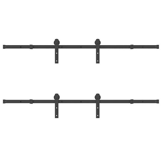 vidaXL Schiebetürmechanismus Für Türknaufe 366cm Schwarze