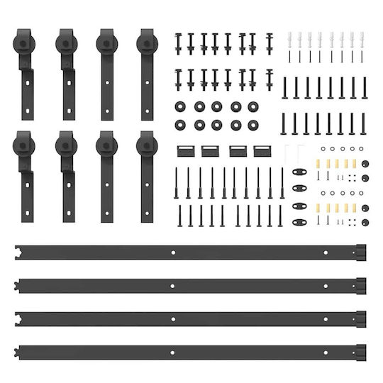 vidaXL Schiebetürmechanismus Für Türknaufe 366cm Schwarz