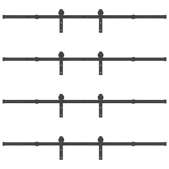vidaXL Sliding Door Mechanism for Middle Door 366cm Black