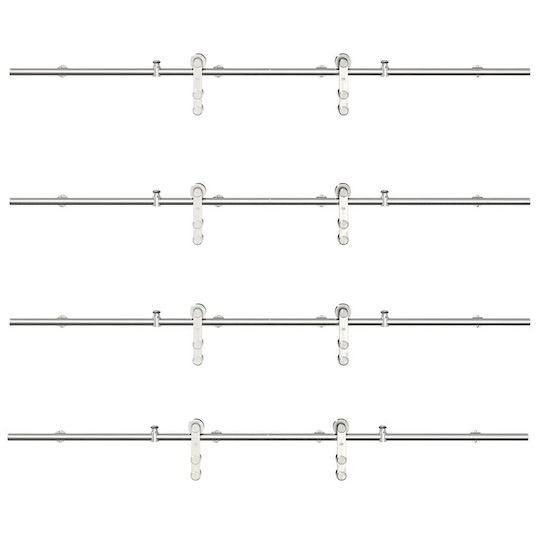 vidaXL Μηχανισμός Συρόμενης Μεσόπορτας 366cm Ασημί