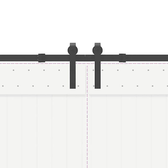 vidaXL Sliding Door Mechanism for Middle Door 427cm Black