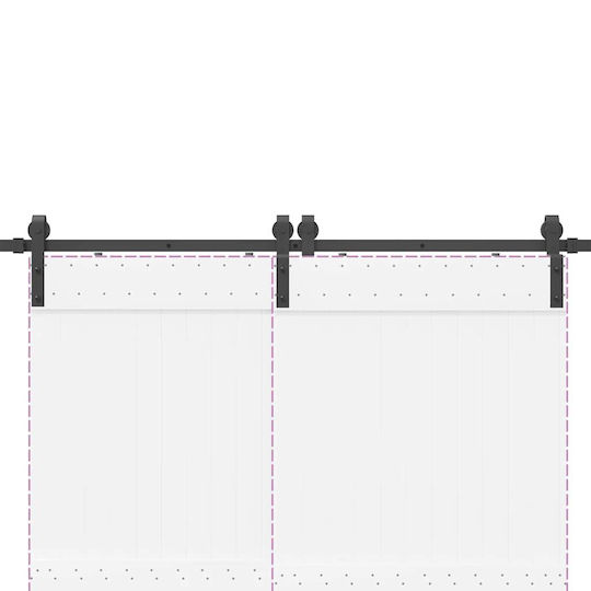 vidaXL Sliding Door Mechanism for Middle Door 400cm Black