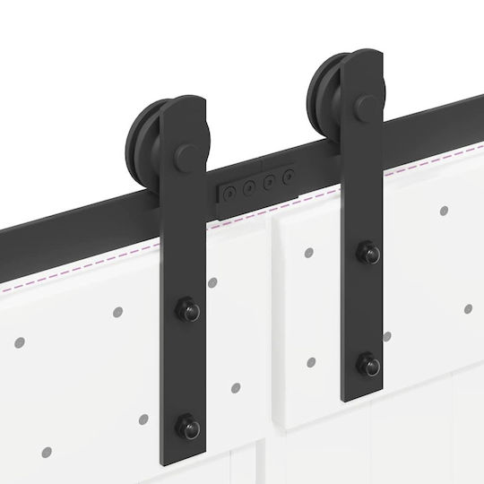 vidaXL Schiebetürmechanismus Für Türknaufe 366cm Schwarze