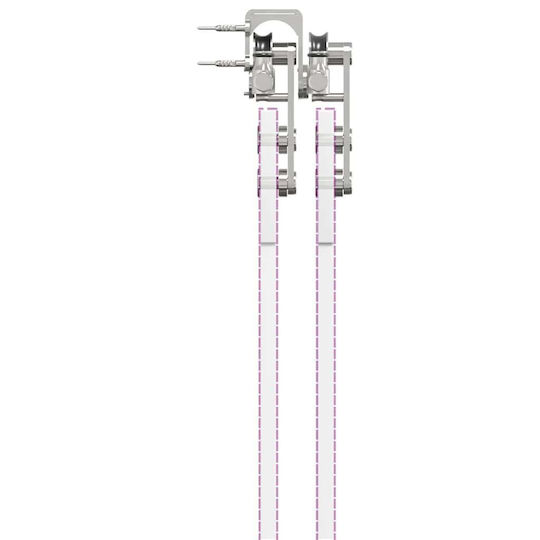 vidaXL Sliding Door Mechanism for Middle Door 200cm Silver