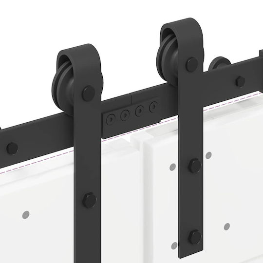 vidaXL Schiebetürmechanismus Für Türknaufe 366cm Schwarz