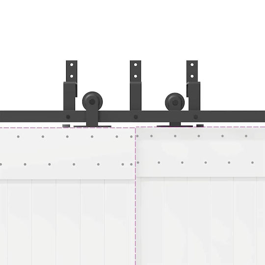 vidaXL vidaXL Sliding Door Mechanism for Middle Door 427cm Black