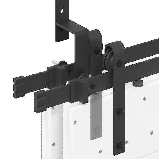 vidaXL Schiebetürmechanismus Für Türknaufe 213.5cm Schwarz