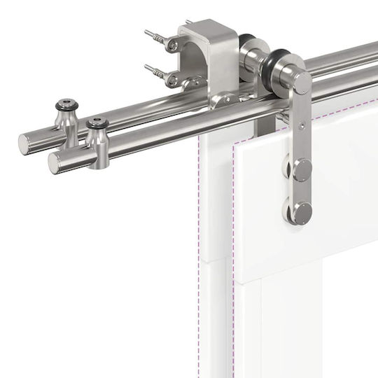vidaXL Μηχανισμός Συρόμενης Μεσόπορτας 366cm Ασημί