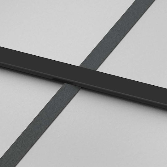 Vidaxl Механизъм за плъзгаща врата 76x205 см стъкло ESG и алуминий черен