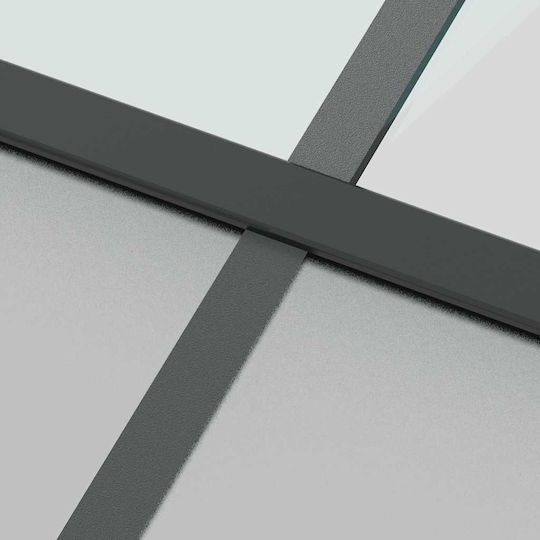 Vidaxl Sliding Door Hardware Set 76x205 Cm Glass & Aluminum Black