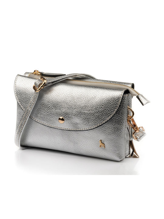 Leder Damen Handtasche Schulter Silber