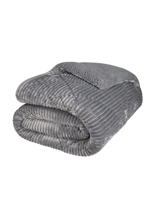 Mc Decor Κουβερτοπάπλωμα Μονό 160x230εκ. Ribb Grey