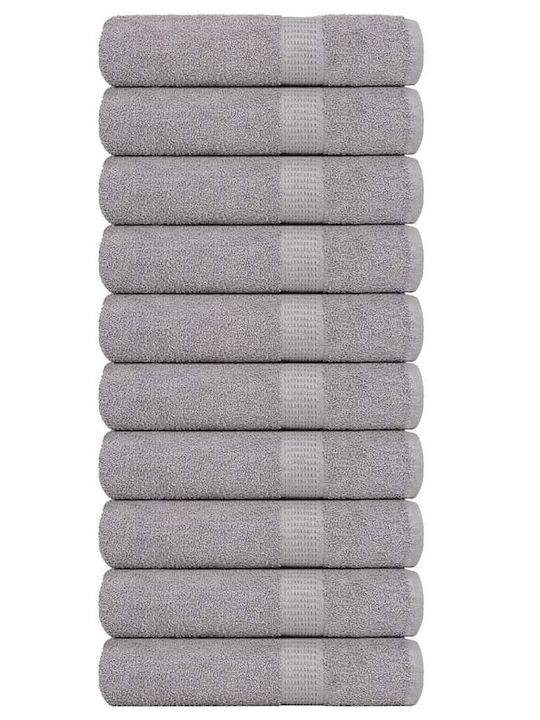 vidaXL 10pc Bath Towel Set 70x140cm. Grey