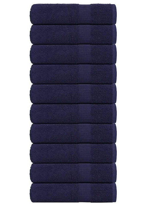 vidaXL 10pc Bath Towel Set 100x150cm. Blue