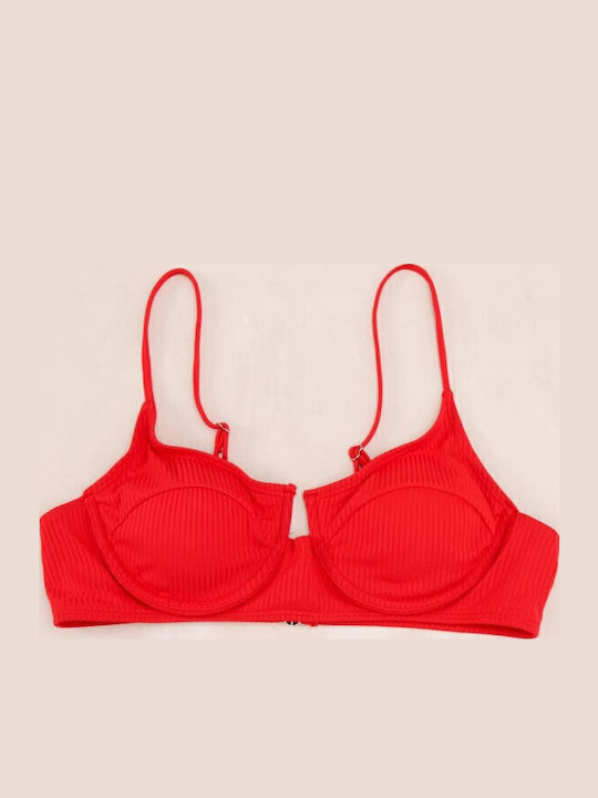 Padded Underwire Bikini Bra Gigi with Adjustable Straps Red