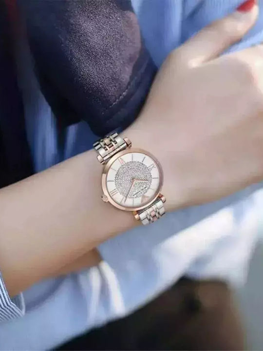 Emporio Armani Gianni Ρολόι Μπαταρίας με Μεταλλικό Μπρασελέ Emporio Armani Gianni Ρολόι Μπαταρίας με Μεταλλικό Μπρασελέ