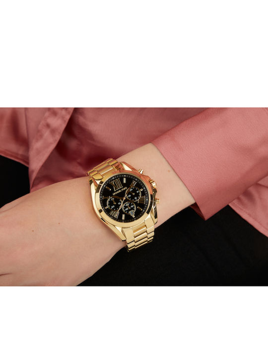Michael Kors Bradshaw Damen Uhr Chronograph mit Gold Metallarmband