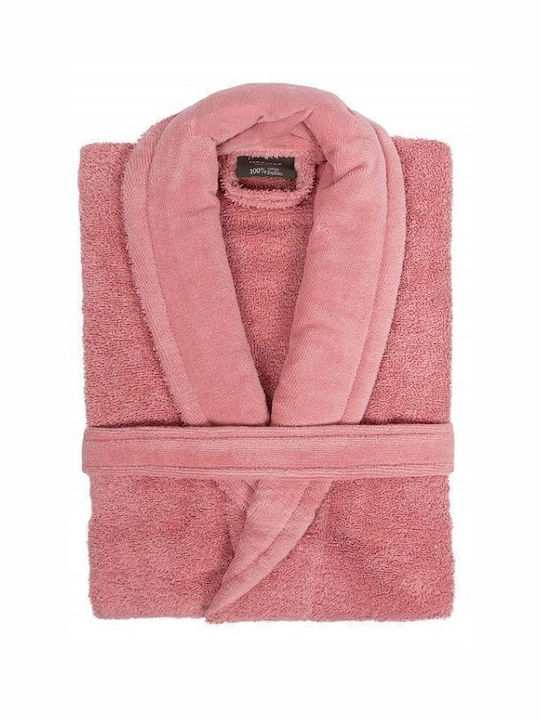 Viokarpet Bathrobe with Collar Dusty Rose