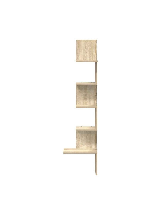Ъглов Стенен Рафт Кафяв 32x32x127.5см