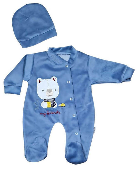 Annora Baby Бебешко Боди Велур Navy Blue