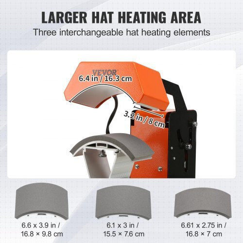 Vevor Automatic Hat Press 3 Heating Pads Design Transfer Zdkmj62439331u4gjv2