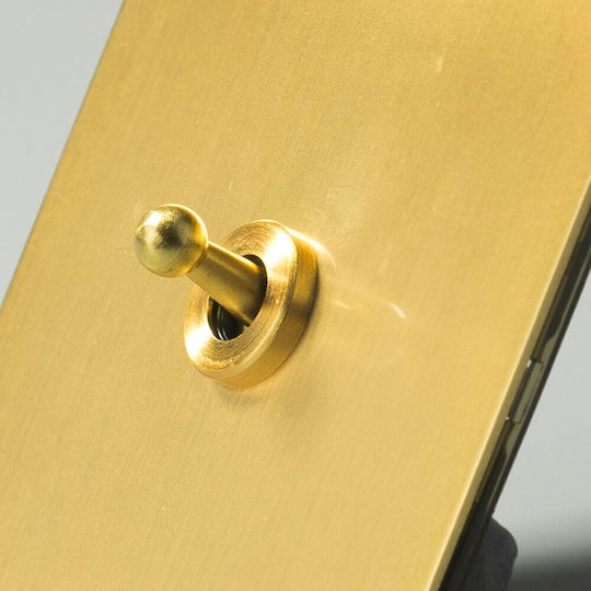 Vertieft Wandschalter Einweg mit Rahmen Gold
