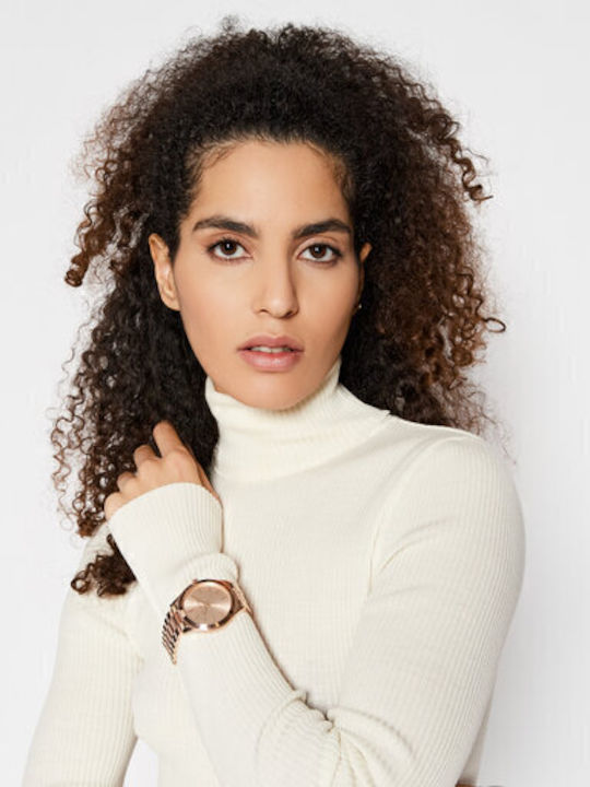 Michael Kors Runway Women's Watch with Pink Gold Metal Bracelet