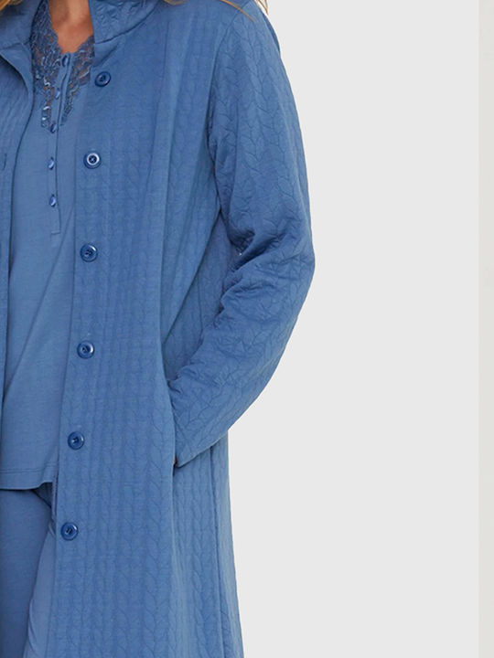 Noidinotte Winter Women's Robe Blue Raff