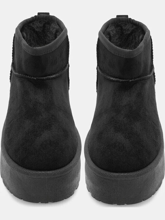 Stiefeletten Damen mit Pelz Schwarz