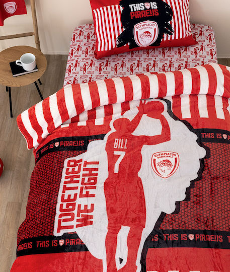 Palamaiki Blanket Olympiakos Red 160x220cm