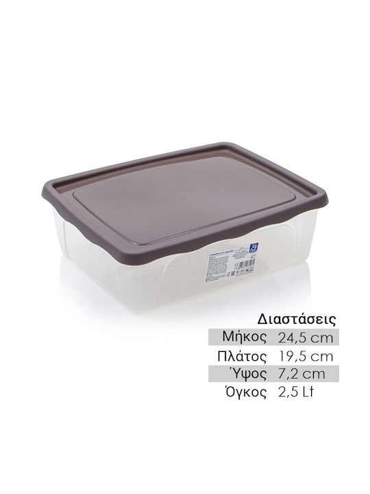 Plastic Lunch Box Brown 2500ml