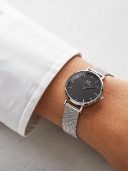 Daniel Wellington Classic Petite Sterling Women's Watch with Silver Metal Bracelet