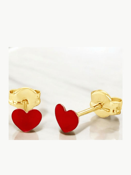 Xryseio Cercei pentru copii Studs Inima din Aur 14K