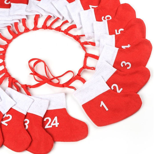 Christmas Decorative Fabric Red Socks L20xW18xH18cm 24pcs