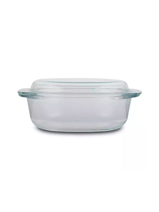 Klikareto Glass Round Heat-Resistant Cookware with Lid 3500ml