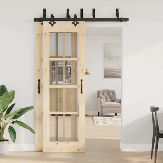 vidaXL Sliding Door Mechanism for Interior Door 152.5cm Black
