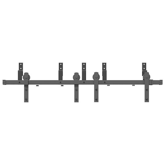 vidaXL Sliding Door Mechanism for Middle Door 152.5cm Black