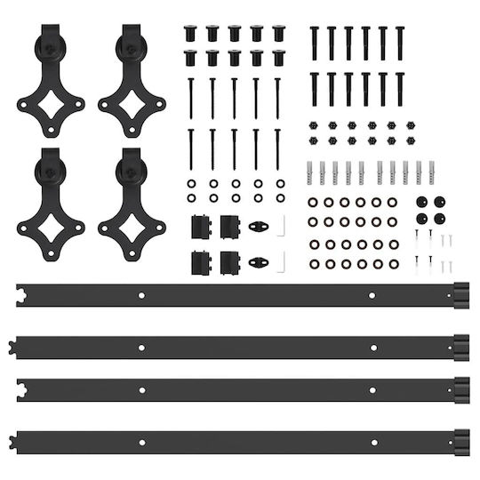 vidaXL Sliding Door Mechanism for Interior Door 152.5cm Black