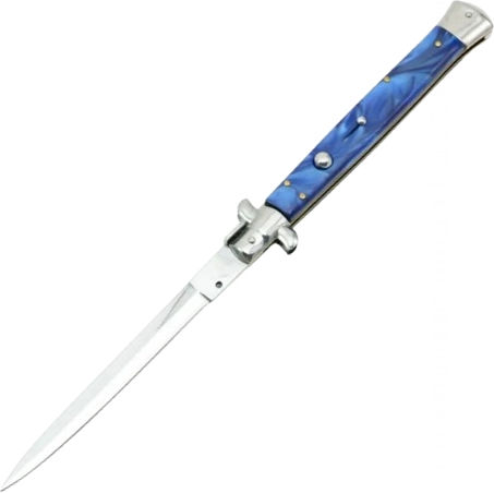 Blue Marble Automatic Knife Stiletto Blade 33 Cm