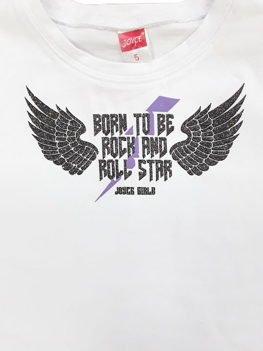 Joyce Παιδικό Σετ με Φούστα White Purple Rock And Roll Star 2τμχ