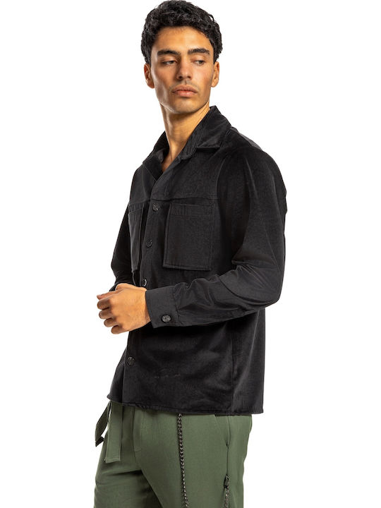 Μακρυμάνικo Overshirt Μαύρο