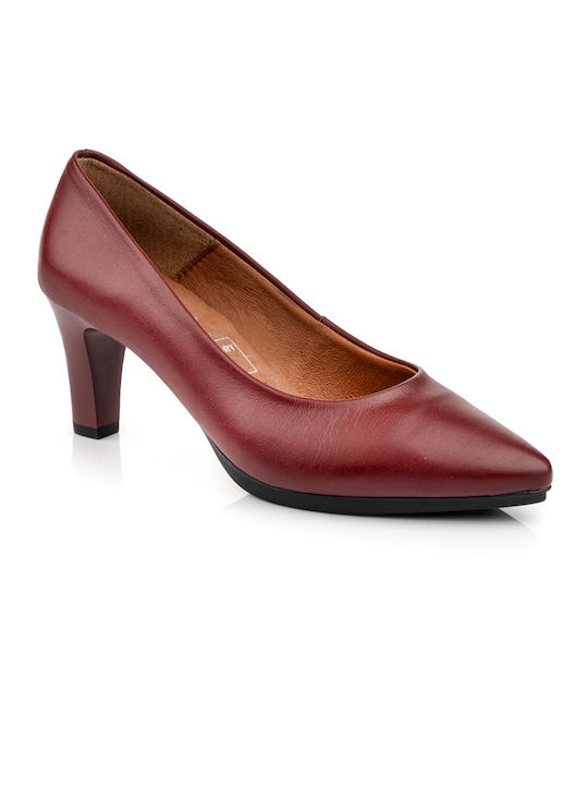 Boxer Leather Burgundy Medium Heels