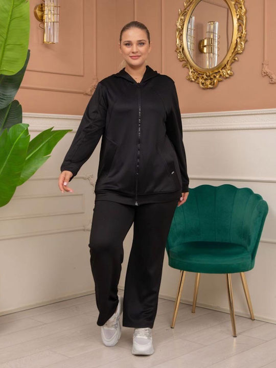 Women's Sweatshirt Jacket Hooded Black