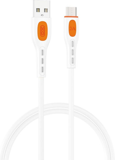 XO Nb280 Regular USB 2.0 to micro USB Cable Λευκό 1m 16.005.0345 1τμχ