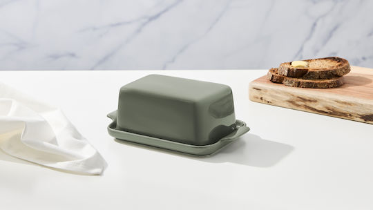 Maxwell Williams Butter Dish 21x 12.5x 9cm Sage Indulgence Porcelain Gift Packaging