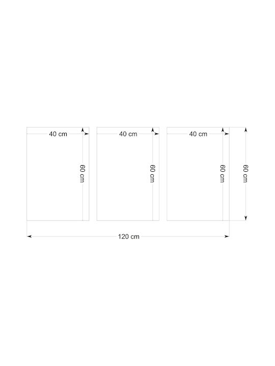 Decowalls Triplu Tablou pe Pânză 60x120cm