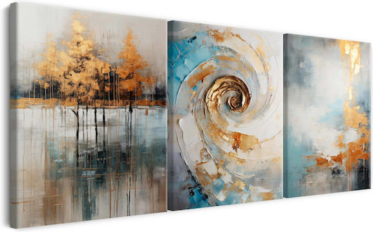Decowalls Dreifach Gemälde auf Leinwand 60x120cm