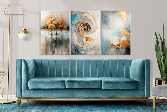 Decowalls Dreifach Gemälde auf Leinwand 60x120cm