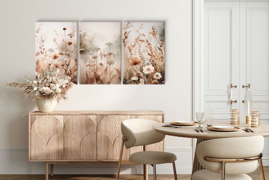 Decowalls Dreifach Gemälde auf Leinwand 60x120cm