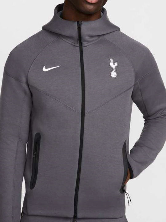 Tottenham Hotspur Tech Fleece Windrunner Ζακέτα με Κουκούλα Γκρι